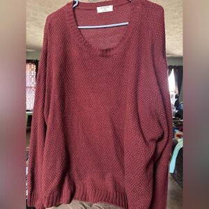 GAP Women's Deep Red Crew Neck Sweater